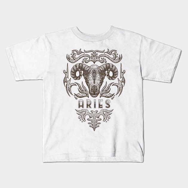 Aries Zodiac Sign Kids T-Shirt by Utopia Shop